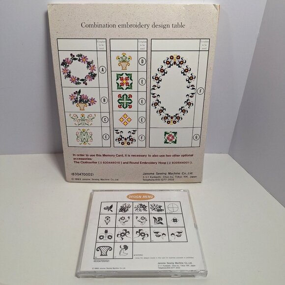 Janome Memory Big Floral Series II Embroidery Card 12 1993 - Picture 3 of 5